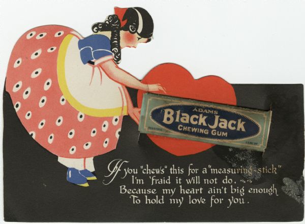 1927 - Black Jack Chewing Gum Valentine